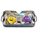 Yellow & Purple M&M Chocolate Custom Car Windshield Sunshades