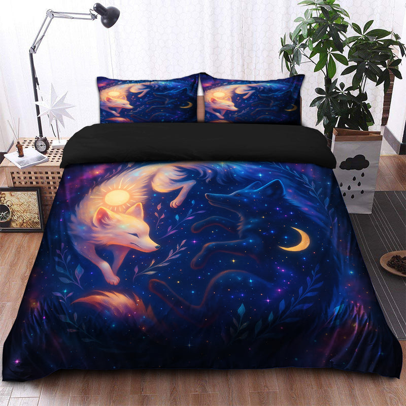 Yin And Yang Sun Moon Wolf Bedding Set