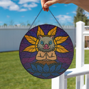 Yoga Meditation Mandala Inosuke Hashibira Demon Slayer Stained Glass Suncatcher