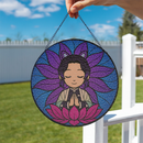 Yoga Meditation Mandala Kocho Shinobu Demon Slayer Stained Glass Suncatcher