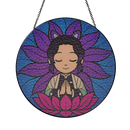 Yoga Meditation Mandala Kocho Shinobu Demon Slayer Stained Glass Suncatcher