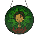 Yoga Meditation Mandala Tanjiro Kamado Demon Stained Glass Suncatcher