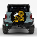 You Are My Sunshine Sunflower Cat Jeep Car Spare Tire Cover