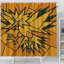 Zapdos Pokemon Stained Glass Shower Curtain