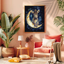 Zebra Moon Adventure - Living Room - Canvas Wall Art - Print - Wall Decor