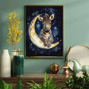 Zebra Moon Adventure - Living Room - Canvas Wall Art - Print - Wall Decor