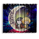 Zenitsu And Nezuko Chibi Demon Slayer Love You To The Moon Galaxy Window Curtain
