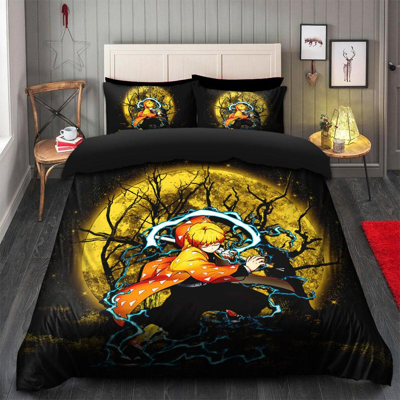 Kimetsu No Yaiba Zenitsu Moonlight Bedding Set Duvet Cover And 2 Pillowcases Nearkii