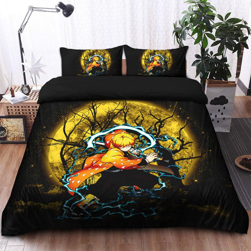 Kimetsu No Yaiba Zenitsu Moonlight Bedding Set Duvet Cover And 2 Pillowcases Nearkii