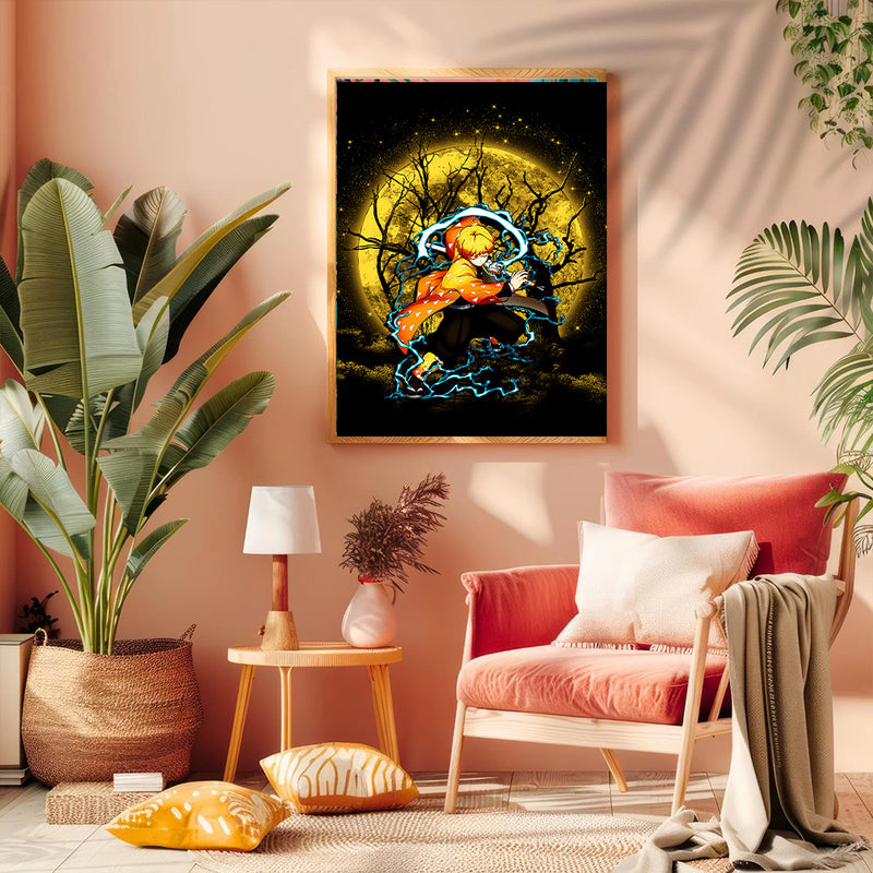 Zenitsu Moon Light - Living Room - Canvas Wall Art - Print - Wall Decor