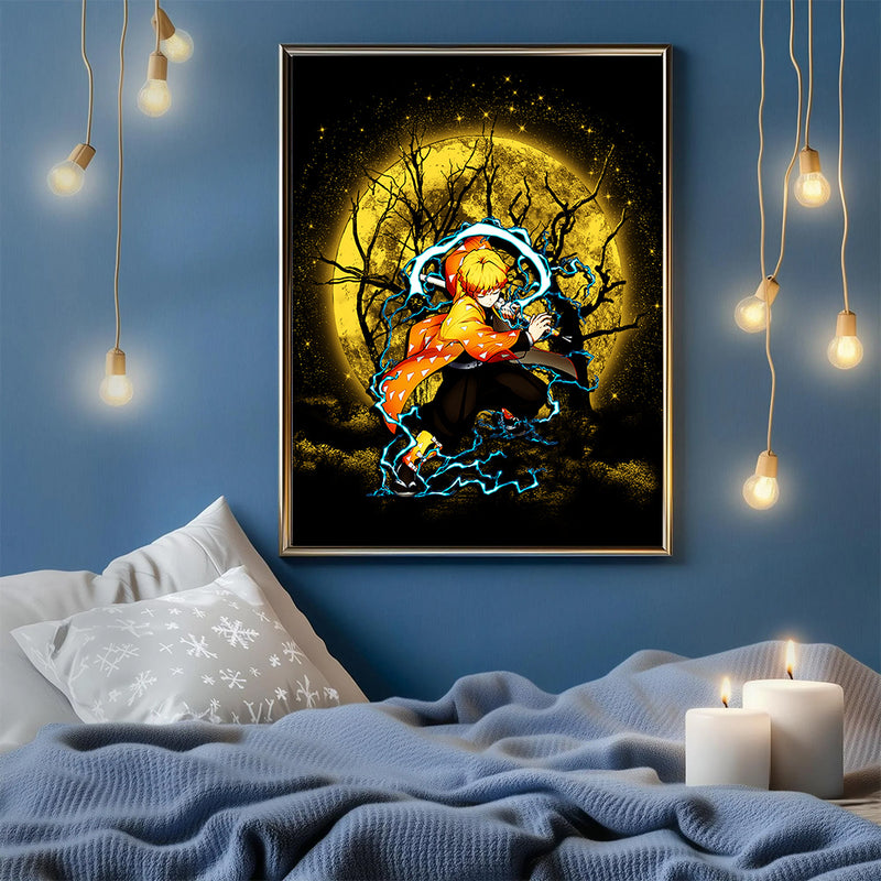 Zenitsu Moon Light - Living Room - Canvas Wall Art - Print - Wall Decor