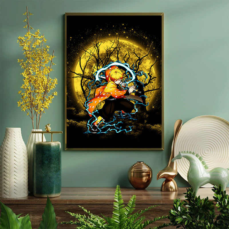 Zenitsu Moon Light - Living Room - Canvas Wall Art - Print - Wall Decor