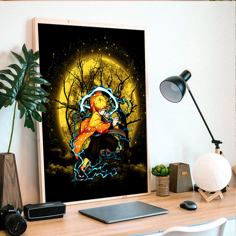 Zenitsu Moon Light - Living Room - Canvas Wall Art - Print - Wall Decor