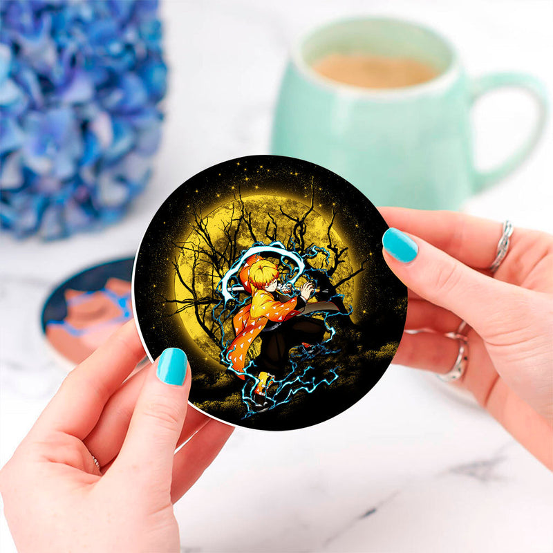 Zenitsu Moonlight Ceramic Decor Coaster - Gift Idea