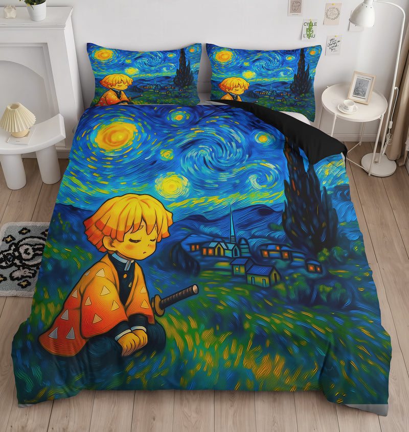 Zenitsu Chill Starry Night Bedding Set