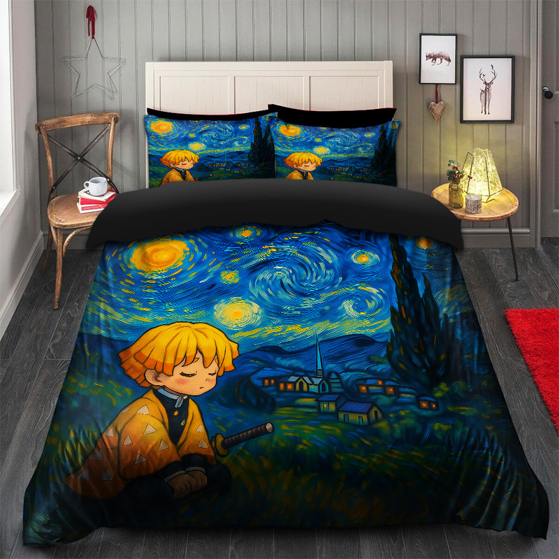 Zenitsu Chill Starry Night Bedding Set