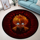 Zenitsu Demon Slayer Break Wall Round Rug