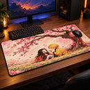 Zenitsu & Nezuko Demon Slayer Under Cherry Blossom Desk Mat