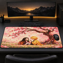 Zenitsu & Nezuko Demon Slayer Under Cherry Blossom Desk Mat