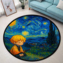 Zenitsu Chill Starry Night Carpet Round Rug