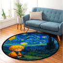 Zenitsu Chill Starry Night Carpet Round Rug