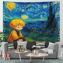 Zenitsu Chill Starry Night Tapestry