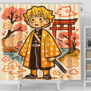 Zenitsu Demon Slayer Japan Ink Style Shower Curtain