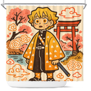 Zenitsu Demon Slayer Japan Ink Style Shower Curtain