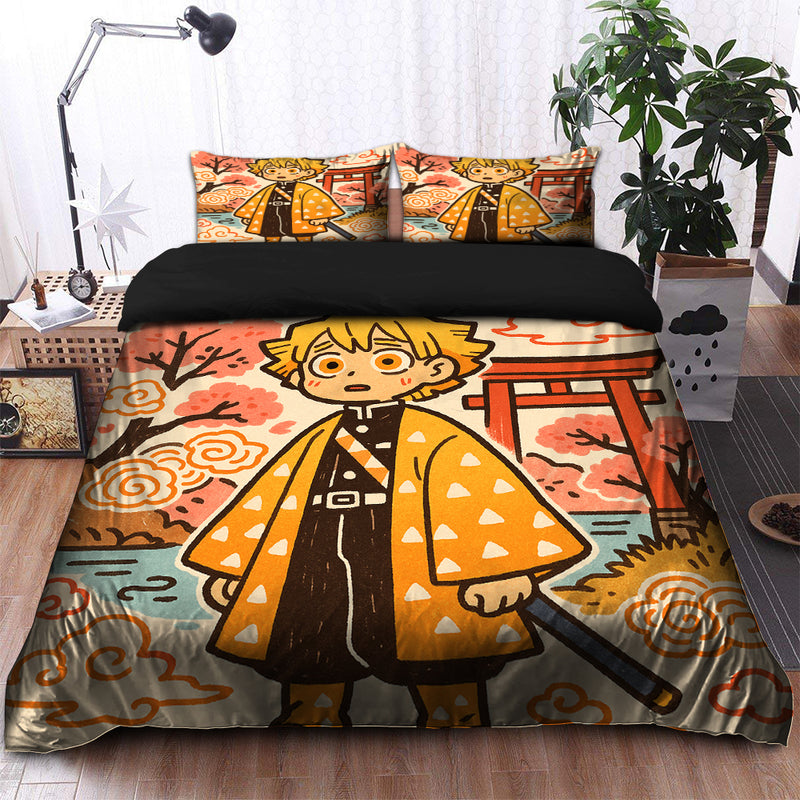 Zenitsu Demon Slayer Japan Ink Bedding Set