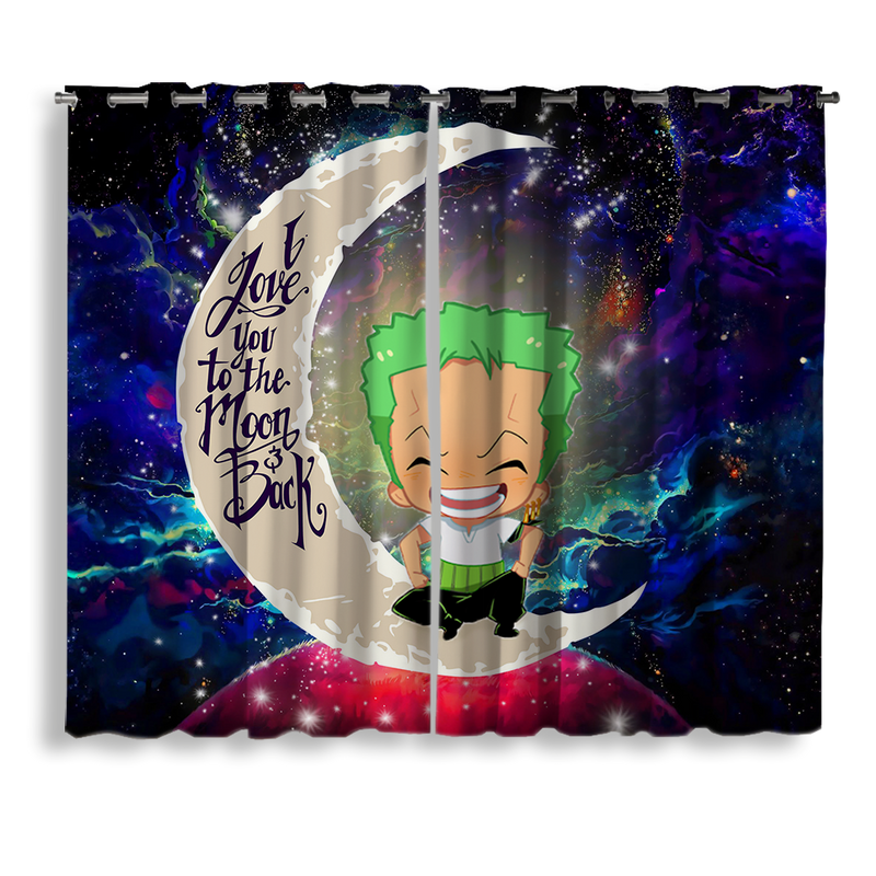 Zoro One Piece Love You To The Moon Galaxy Window Curtain