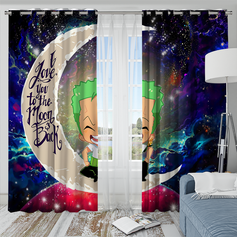 Zoro One Piece Love You To The Moon Galaxy Window Curtain