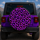 Leopard Pattern Skin Purple Custom Jeep Wheel Cover With Camera Hole