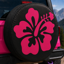 Tropical Pink Hibiscus Custom Jeep Wheel Cover With Camera Hole