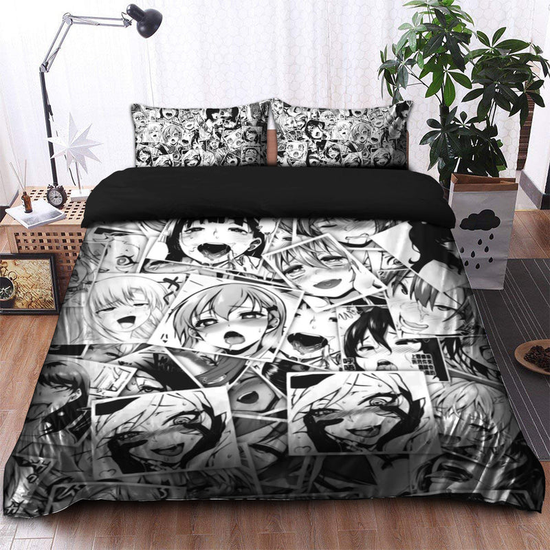 Ahegao Bedding Set Duvet Cover And 2 Pillowcases Nearkii