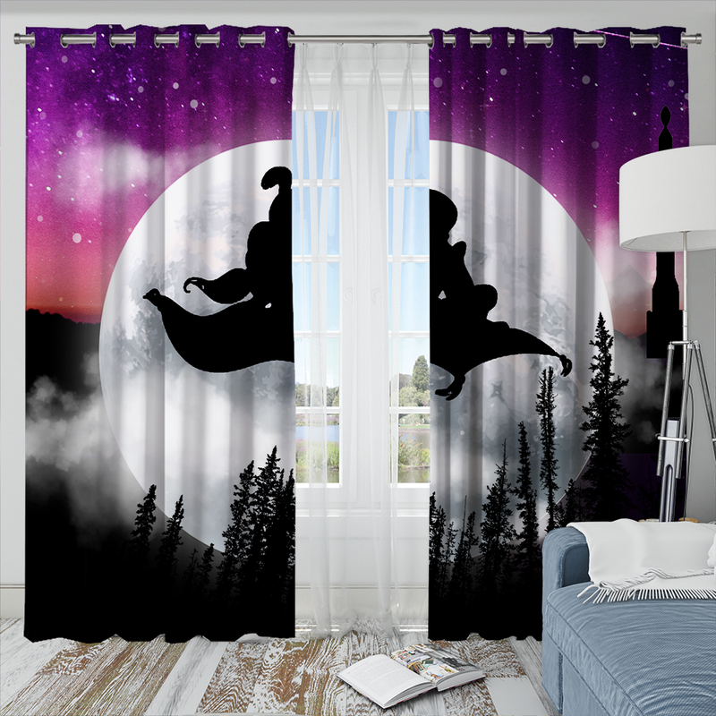 Aladin Moon Night Background Window Curtain