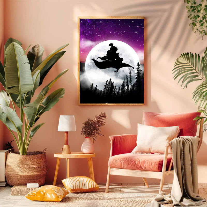 Aladin Moon Night Background - Living Room - Canvas Wall Art - Print - Wall Decor