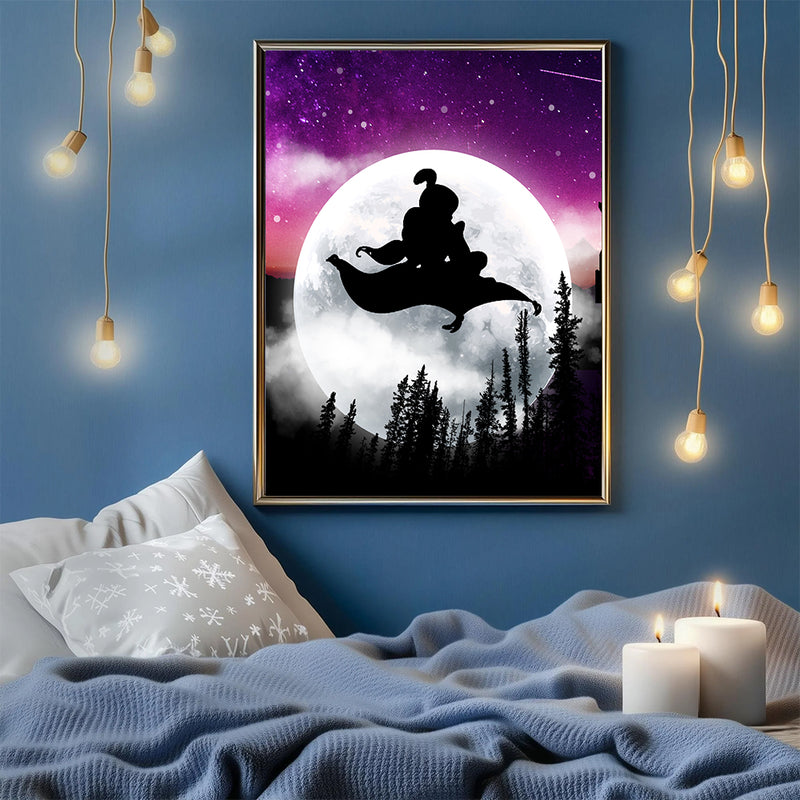 Aladin Moon Night Background - Living Room - Canvas Wall Art - Print - Wall Decor