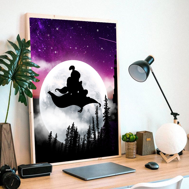 Aladin Moon Night Background - Living Room - Canvas Wall Art - Print - Wall Decor