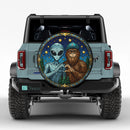 Alien And Bigfoot Stained Glass Jeep Car Spare Tire Cover