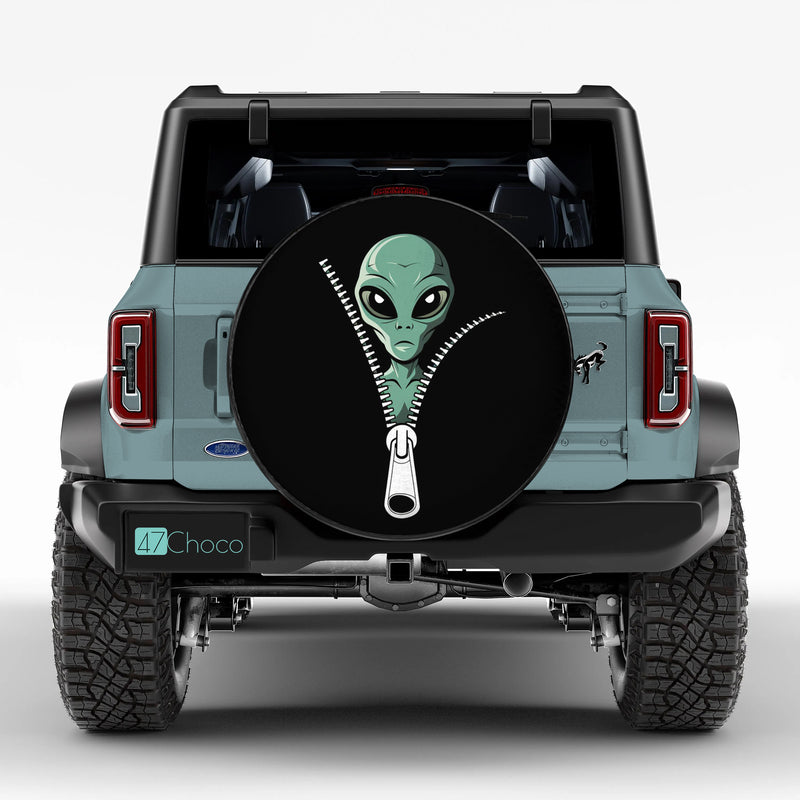 Alien Zip Jeep Car Spare Tire Cover