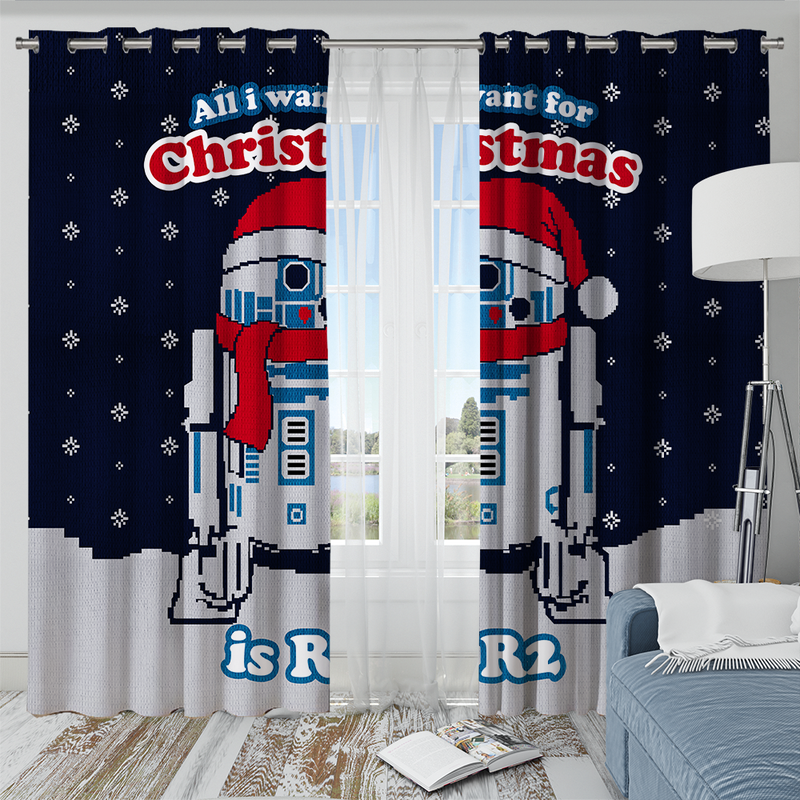 All I Want For Christmas Is R2 Window Curtain