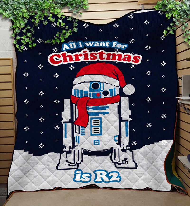 All I Want For Christmas Is R2 Quilt Blanket Nearkii