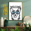 An Adorable Corgi Wearing Blue Glasses - Living Room - Canvas Wall Art - Print - Wall Decor