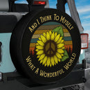 And I Think To Myself Sunflower Vintage Jeep Car Spare Tire Cover
