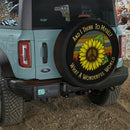 And I Think To Myself Sunflower Vintage Jeep Car Spare Tire Cover