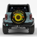 And I Think To Myself Sunflower Vintage Jeep Car Spare Tire Cover