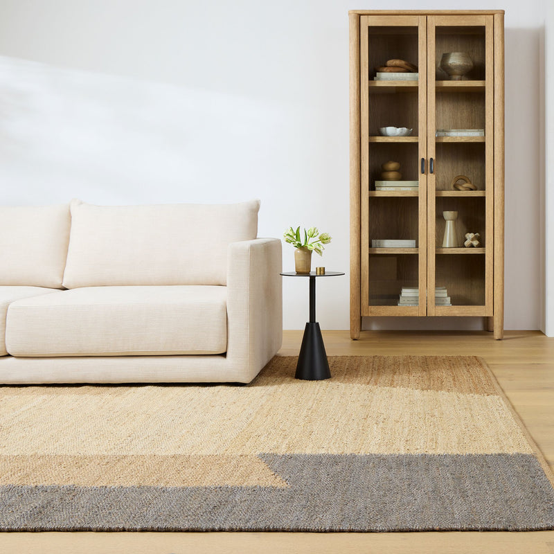 Angled Modern Form Jute Minimalist Rug Home Room Decor