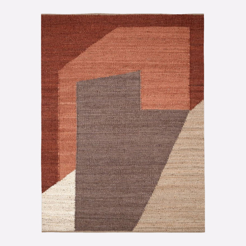 Angled Modern Form Jute Minimalist Rug Home Room Decor