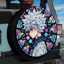Killua Zoldyck Hunter X Hunter Japan Anime Stained Glass Jeep Car Spare Tire Cover