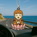 Annabelle Horror Mandala Meditating Yoga Lotus Car Ornament Custom Car Accessories Decorations